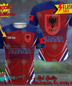 Euro 2024 Albania National Football Team Big Logo Personalized Name 3D T-shirt Apparel