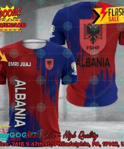 Euro 2024 Albania National Football Team Painting Personalized Name 3D T-shirt Apparel