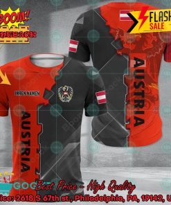 Euro 2024 Austria National Football Team Gear Personalized Name 3D T-shirt Apparel