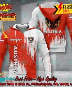 Euro 2024 Austria National Football Team Painting Personalized Name 3D T-shirt Apparel