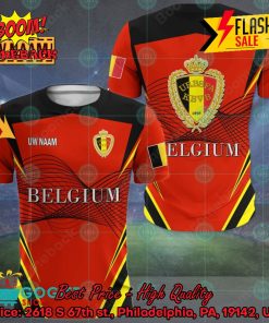 Euro 2024 Belgium National Football Team Big Logo Style 1 Personalized Name 3D T-shirt Apparel