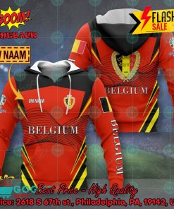 Euro 2024 Belgium National Football Team Big Logo Style 1 Personalized Name 3D T-shirt Apparel