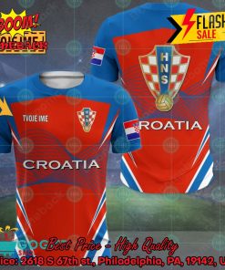 Euro 2024 Croatia National Football Team Big Logo Personalized Name 3D T-shirt Apparel