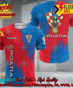 Euro 2024 Croatia National Football Team Painting Personalized Name 3D T-shirt Apparel