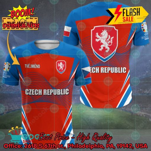 Euro 2024 Czech Republic National Football Team Big Logo Personalized Name 3D T-shirt Apparel