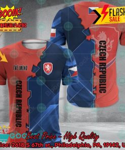 Euro 2024 Czech Republic National Football Team Gear Personalized Name 3D T-shirt Apparel