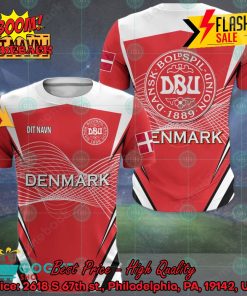 Euro 2024 Denmark National Football Team Big Logo Personalized Name 3D T-shirt Apparel