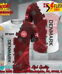 Euro 2024 Denmark National Football Team Gear Personalized Name 3D T-shirt Apparel