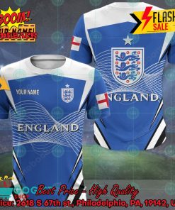 Euro 2024 England National Football Team Big Logo Personalized Name 3D T-shirt Apparel