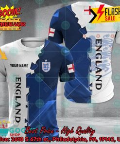 Euro 2024 England National Football Team Gear Personalized Name 3D T-shirt Apparel