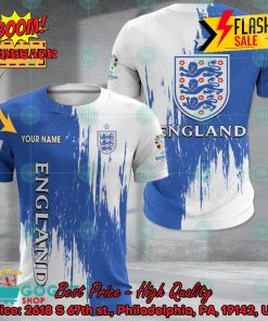 Euro 2024 England National Football Team Painting Personalized Name 3D T-shirt Apparel