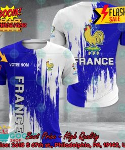 Euro 2024 France National Football Team Painting Personalized Name 3D T-shirt Apparel