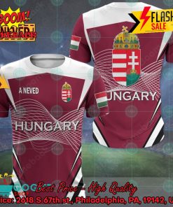 Euro 2024 Hungary National Football Team Big Logo Personalized Name 3D T-shirt Apparel