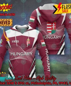 euro 2024 hungary national football team big logo personalized name 3d t shirt apparel 2 VoQ6N