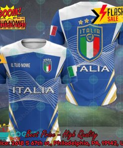 Euro 2024 Italy National Football Team Big Logo Personalized Name 3D T-shirt Apparel