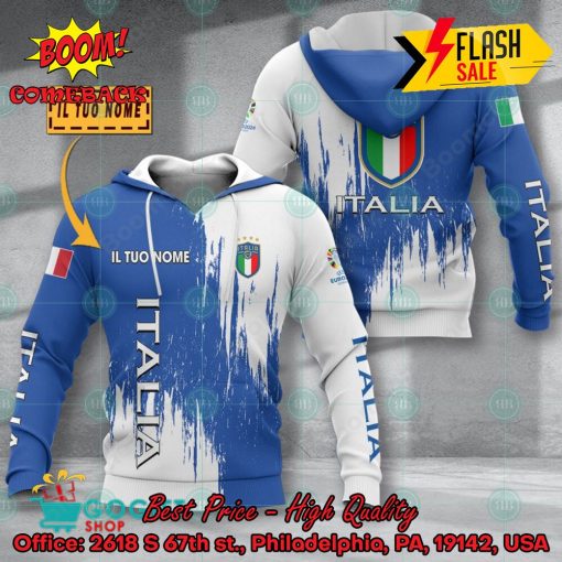 Euro 2024 Italy National Football Team Painting Personalized Name 3D T-shirt Apparel