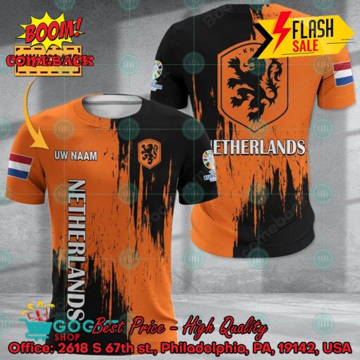 Euro 2024 Netherlands National Football Team Painting Personalized Name 3D T-shirt Apparel