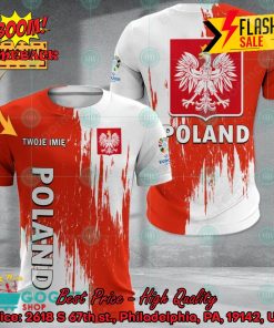 Euro 2024 Poland National Football Team Painting Personalized Name 3D T-shirt Apparel