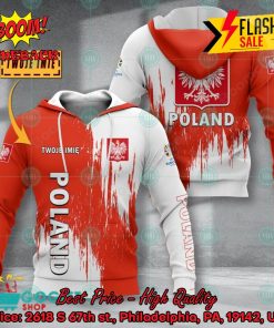 euro 2024 poland national football team painting personalized name 3d t shirt apparel 2 II94V