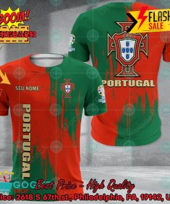 Euro 2024 Portugal National Football Team Painting Personalized Name 3D T-shirt Apparel