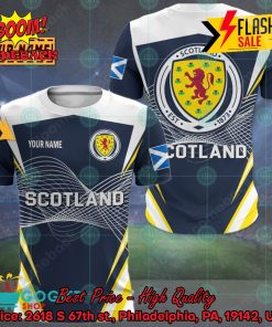 Euro 2024 Scotland National Football Team Big Logo Personalized Name 3D T-shirt Apparel