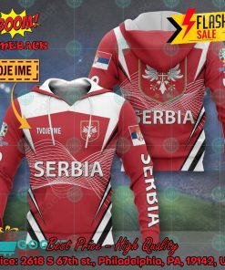 Euro 2024 Serbia National Football Team Big Logo Personalized Name 3D T-shirt Apparel