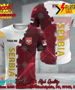 Euro 2024 Serbia National Football Team Gear Personalized Name 3D T-shirt Apparel