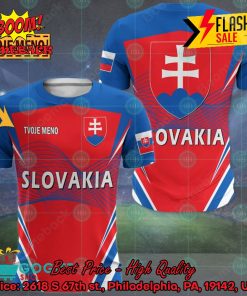 Euro 2024 Slovakia National Football Team Big Logo Personalized Name 3D T-shirt Apparel