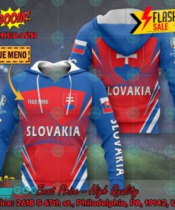 Euro 2024 Slovakia National Football Team Big Logo Personalized Name 3D T-shirt Apparel