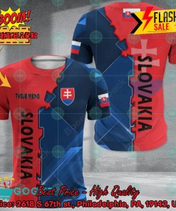 Euro 2024 Slovakia National Football Team Gear Personalized Name 3D T-shirt Apparel