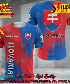 Euro 2024 Slovakia National Football Team Painting Personalized Name 3D T-shirt Apparel