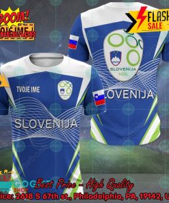 Euro 2024 Slovenia National Football Team Big Logo Personalized Name 3D T-shirt Apparel