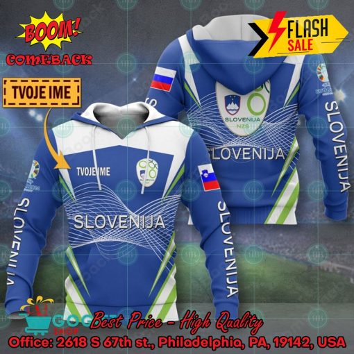 Euro 2024 Slovenia National Football Team Big Logo Personalized Name 3D T-shirt Apparel