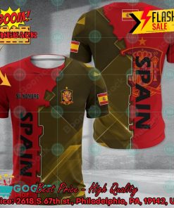 Euro 2024 Spain National Football Team Gear Personalized Name 3D T-shirt Apparel