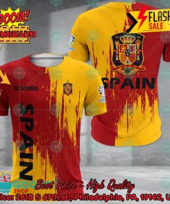 Euro 2024 Spain National Football Team Painting Personalized Name 3D T-shirt Apparel