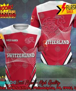 Euro 2024 Switzerland National Football Team Big Logo Personalized Name 3D T-shirt Apparel