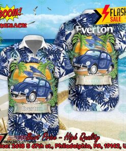 Everton FC Car Surfboard Coconut Tree Button Shirt