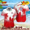 FC Hansa Rostock Palm Tree Surfboard Personalized Name Button Shirt