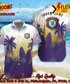 FC Erzgebirge Aue Palm Tree Surfboard Personalized Name Button Shirt