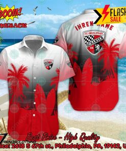 FC Ingolstadt 04 Palm Tree Surfboard Personalized Name Button Shirt
