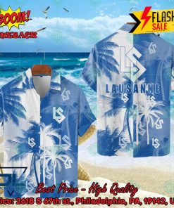 FC Lausanne-Sport Big Logo Coconut Tree Hawaiian Shirt