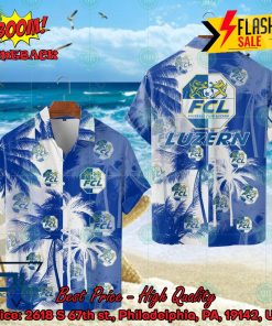 FC Luzern Big Logo Coconut Tree Hawaiian Shirt