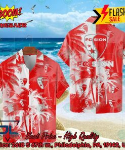 FC Sion Big Logo Coconut Tree Hawaiian Shirt