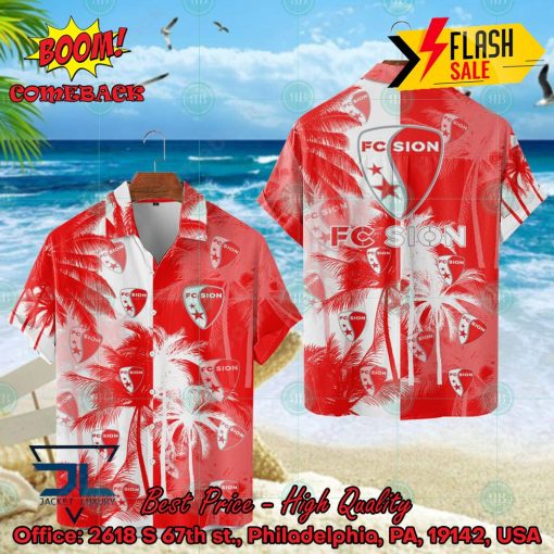 FC Sion Big Logo Coconut Tree Hawaiian Shirt
