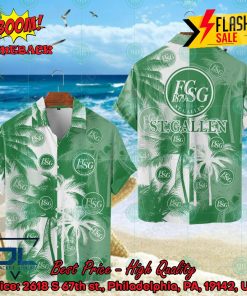 FC St. Gallen 1879 Big Logo Coconut Tree Hawaiian Shirt