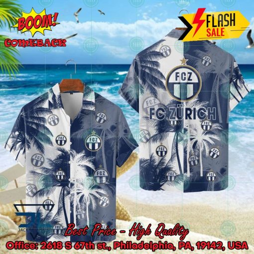 FC Zurich Big Logo Coconut Tree Hawaiian Shirt