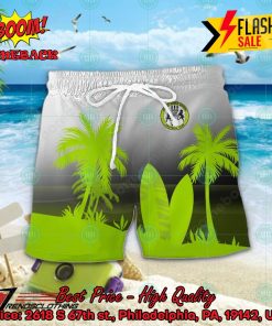 Forest Green Rovers FC Palm Tree Surfboard Personalized Name Button Shirt