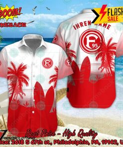 Fortuna Dusseldorf Palm Tree Surfboard Personalized Name Button Shirt
