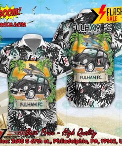 Fulham FC Car Surfboard Coconut Tree Button Shirt