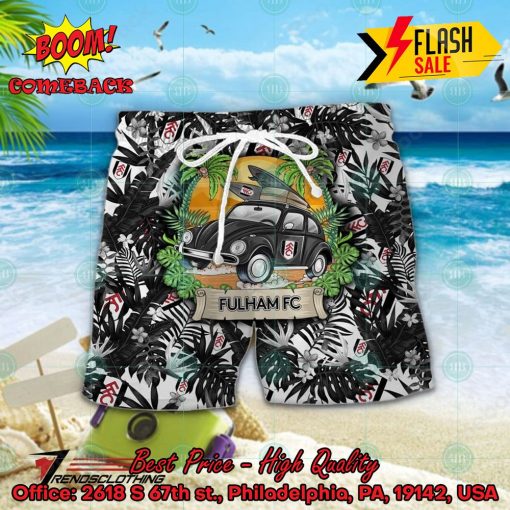 Fulham FC Car Surfboard Coconut Tree Button Shirt